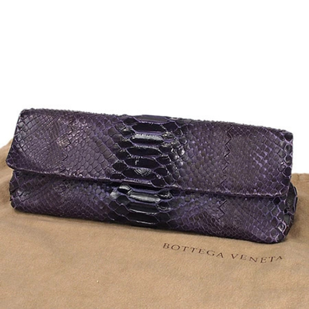 Bottega Veneta Python Pouch Shoulder Bag Purple White